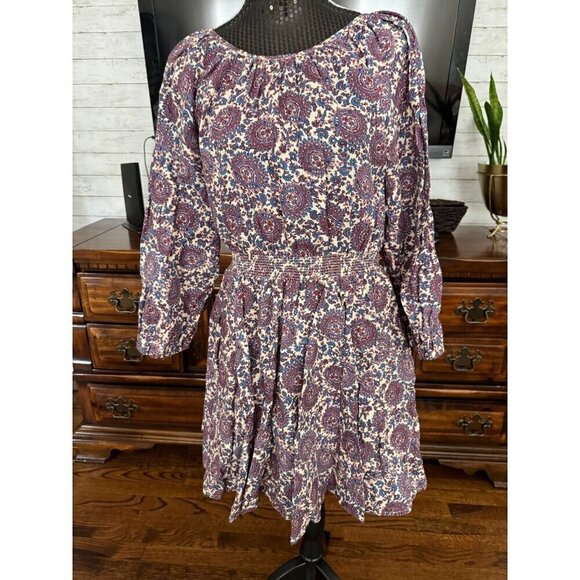 J.Crew Palermo smocked-waist mini dress in floral bouquet linen Womens Size M - Picture 2 of 7